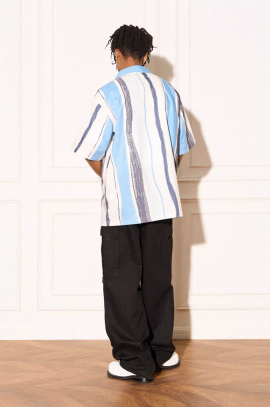 EMPTY REFERENCE Art Stripe Painting Short Sleeve Shirt