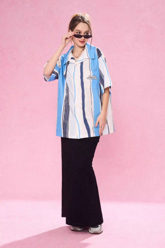 EMPTY REFERENCE Art Stripe Painting Short Sleeve Shirt