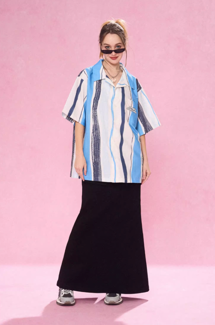 EMPTY REFERENCE Art Stripe Painting Short Sleeve Shirt