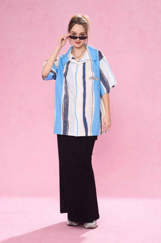 EMPTY REFERENCE Art Stripe Painting Short Sleeve Shirt