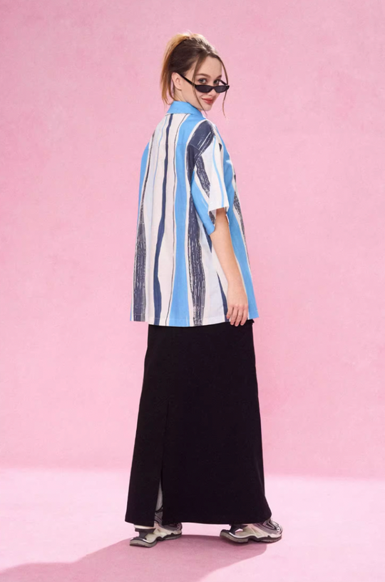 EMPTY REFERENCE Art Stripe Painting Short Sleeve Shirt