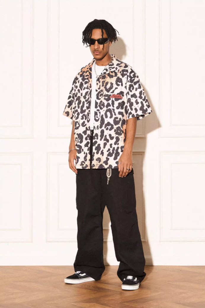 EMPTY REFERENCE Leopard Print Short Sleeved Shirt