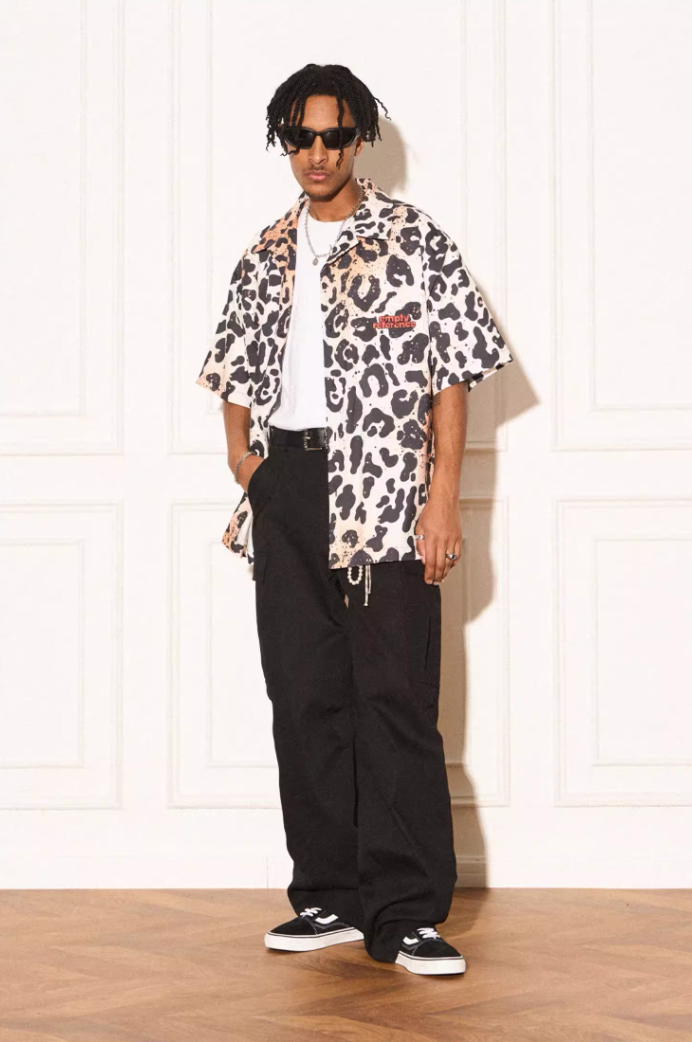 EMPTY REFERENCE Leopard Print Short Sleeved Shirt
