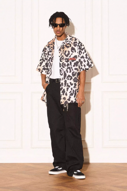 EMPTY REFERENCE Leopard Print Short Sleeved Shirt