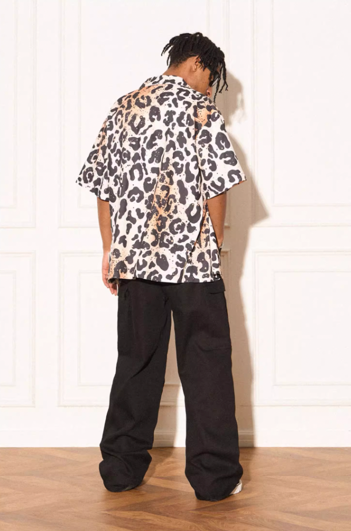 EMPTY REFERENCE Leopard Print Short Sleeved Shirt