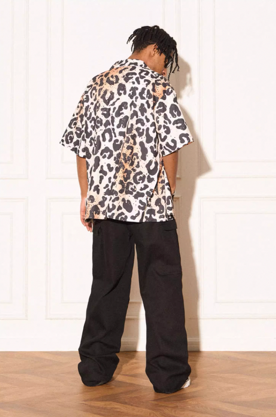 EMPTY REFERENCE Leopard Print Short Sleeved Shirt