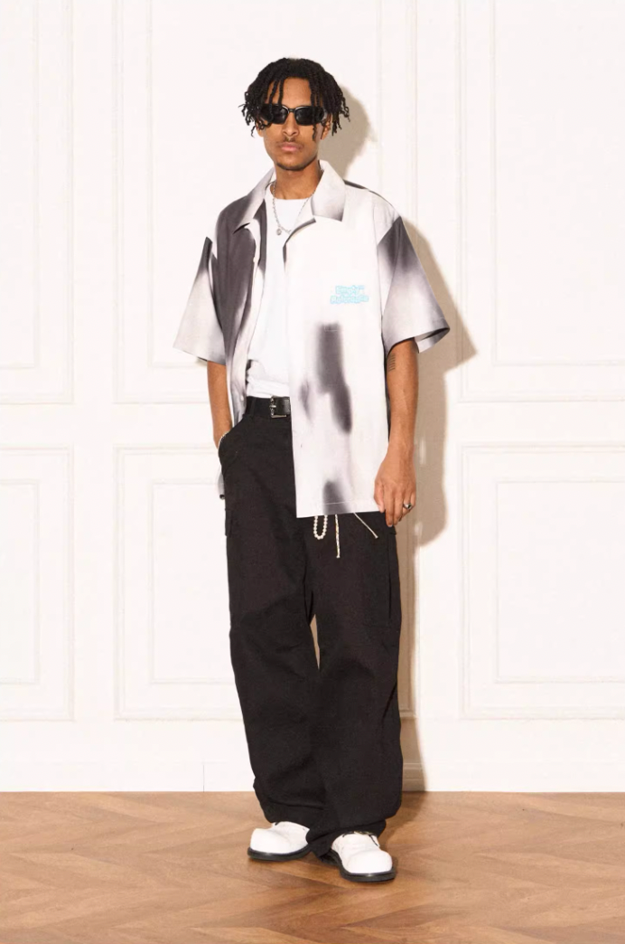 EMPTY REFERENCE Shadow Color Blocking Short Sleeve Shirt