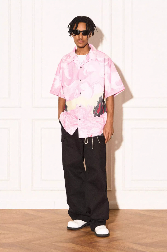 EMPTY REFERENCE Dream Landscape Oil Hand Painted Short Sleeved Shirt