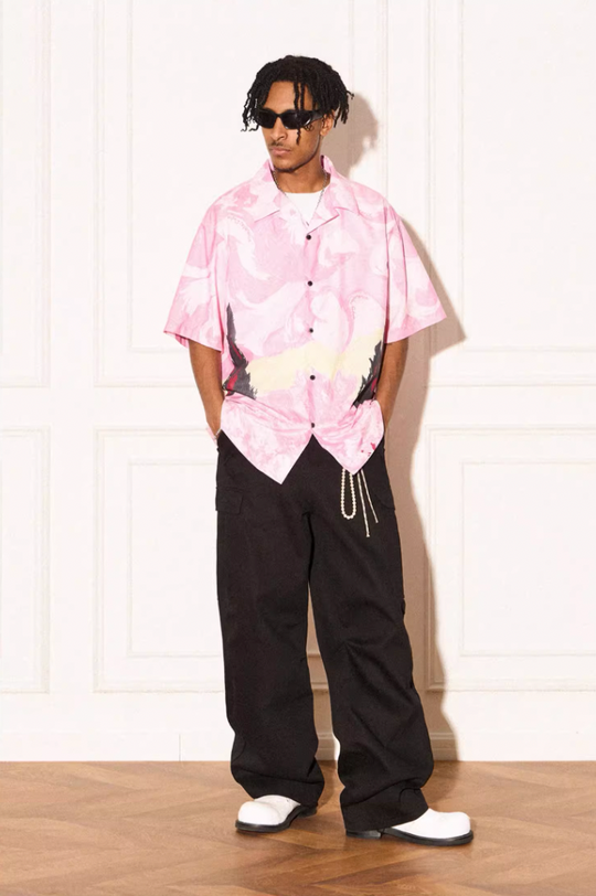 EMPTY REFERENCE Dream Landscape Oil Hand Painted Short Sleeved Shirt