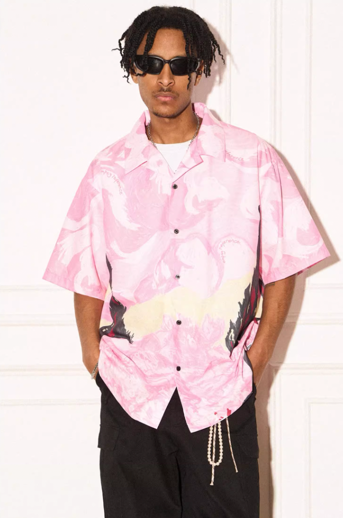 EMPTY REFERENCE Dream Landscape Oil Hand Painted Short Sleeved Shirt