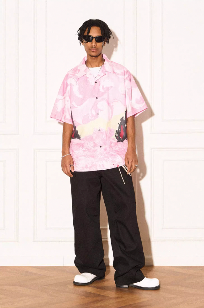 EMPTY REFERENCE Dream Landscape Oil Hand Painted Short Sleeved Shirt