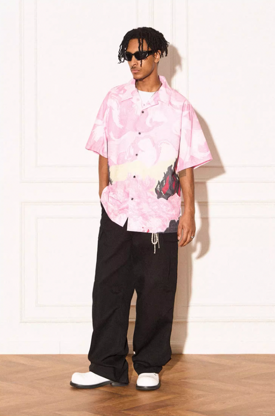 EMPTY REFERENCE Dream Landscape Oil Hand Painted Short Sleeved Shirt