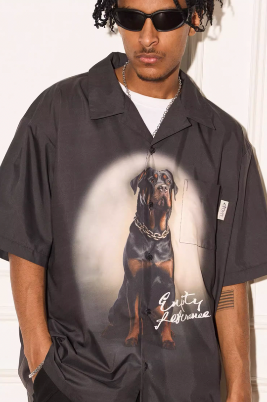 EMPTY REFERENCE Rottweiler Dog Print Short Sleeve Shirt