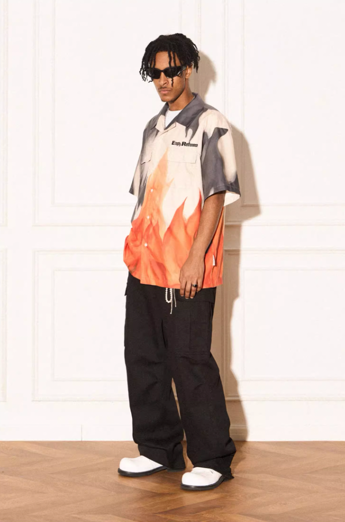 EMPTY REFERENCE Flame Ashes Pocket Short Sleeve Shirt