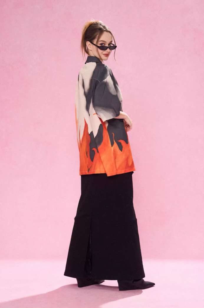 EMPTY REFERENCE Flame Ashes Pocket Short Sleeve Shirt