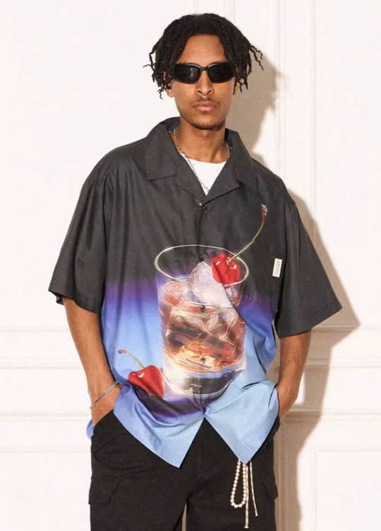 EMPTY REFERENCE Fantasy Wine Glass Short Sleeve Shirt