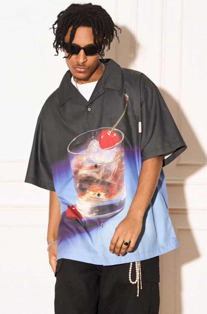 EMPTY REFERENCE Fantasy Wine Glass Short Sleeve Shirt