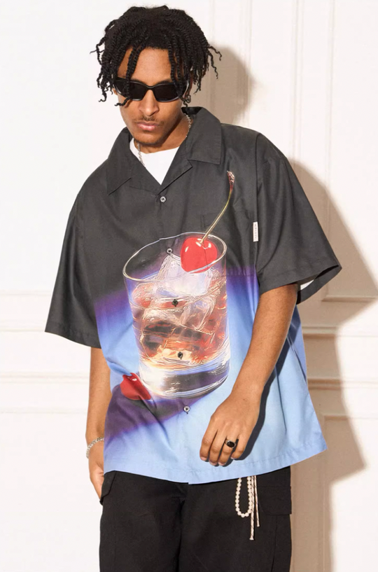 EMPTY REFERENCE Fantasy Wine Glass Short Sleeve Shirt