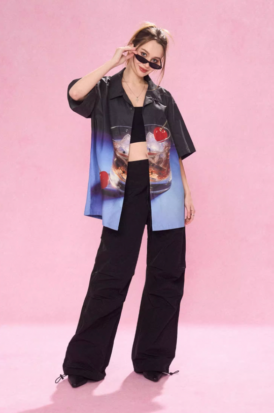 EMPTY REFERENCE Fantasy Wine Glass Short Sleeve Shirt