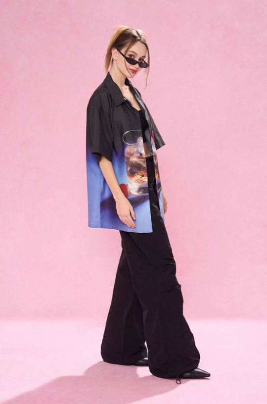 EMPTY REFERENCE Fantasy Wine Glass Short Sleeve Shirt