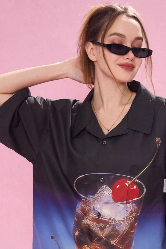 EMPTY REFERENCE Fantasy Wine Glass Short Sleeve Shirt