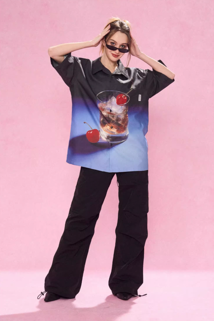 EMPTY REFERENCE Fantasy Wine Glass Short Sleeve Shirt