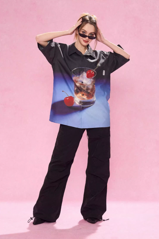 EMPTY REFERENCE Fantasy Wine Glass Short Sleeve Shirt