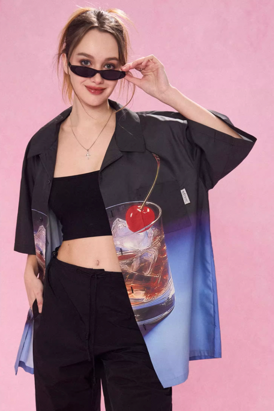 EMPTY REFERENCE Fantasy Wine Glass Short Sleeve Shirt