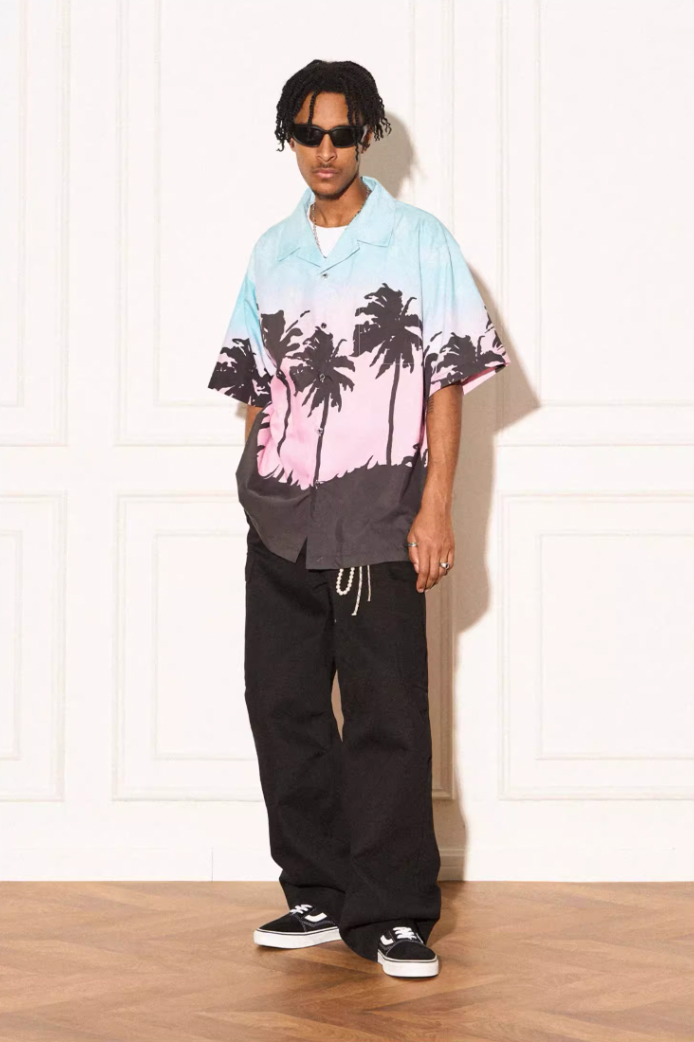 EMPTY REFERENCE Evening Coconut Silhouette Short Sleeve Shirt