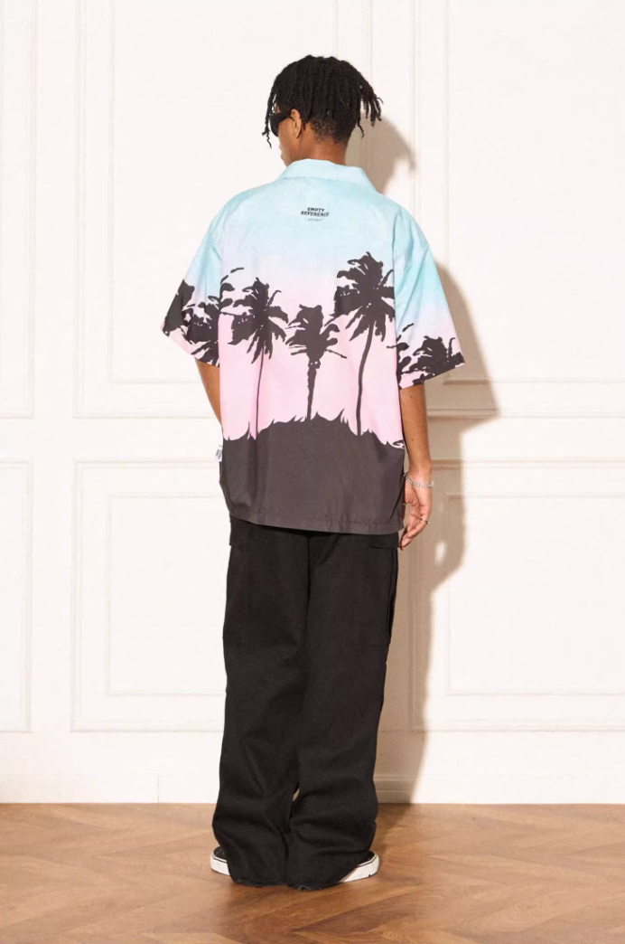 EMPTY REFERENCE Evening Coconut Silhouette Short Sleeve Shirt