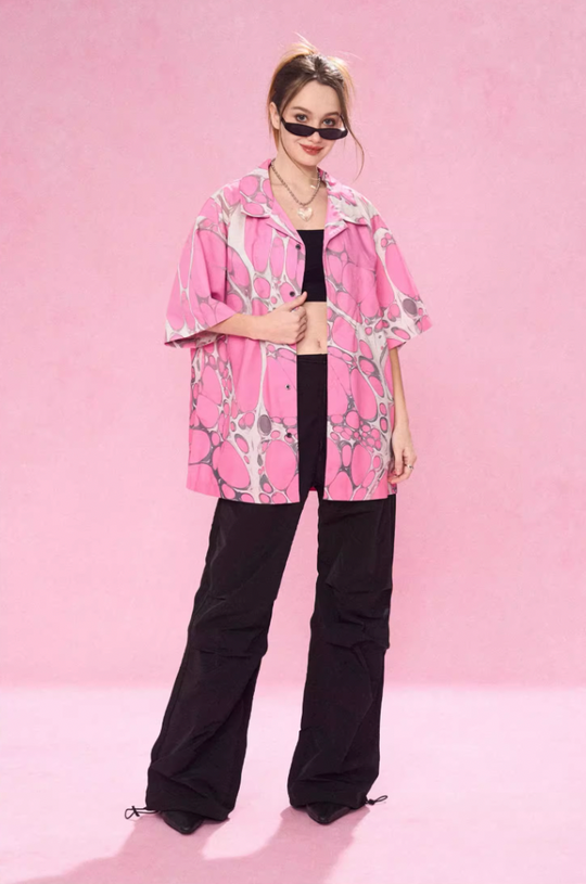 EMPTY REFERENCE Cell Full Print Short Sleeve Shirt