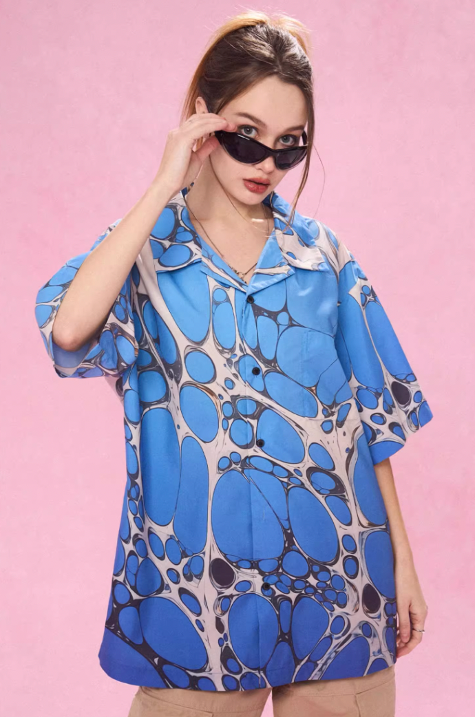 EMPTY REFERENCE Cell Full Print Short Sleeve Shirt