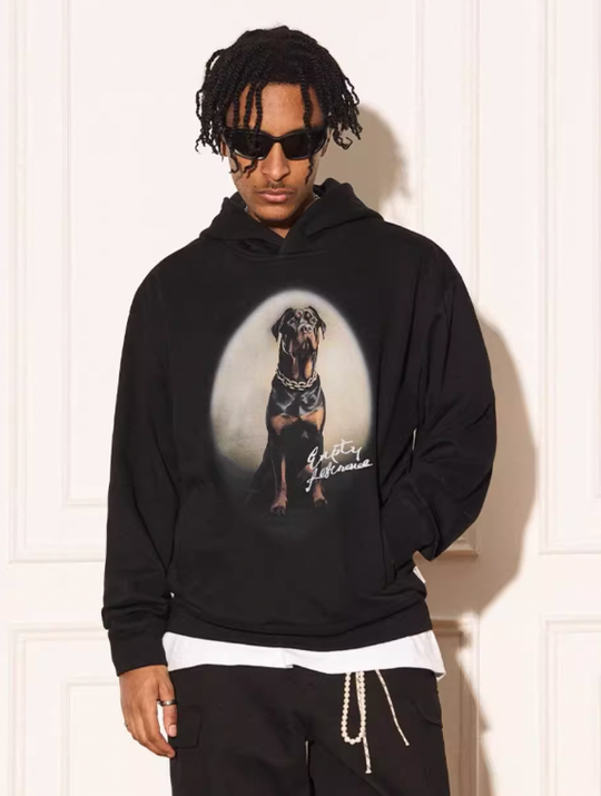EMPTY REFERENCE Rottweiler Dog Print Hoodie