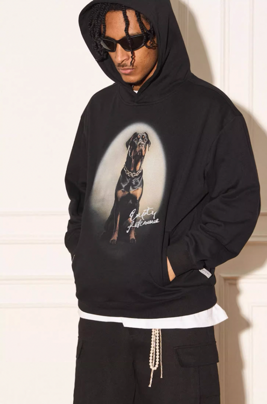EMPTY REFERENCE Rottweiler Dog Print Hoodie