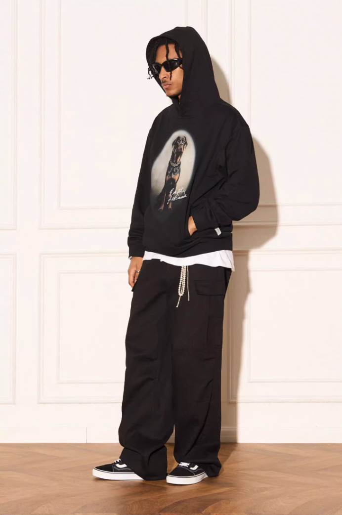 EMPTY REFERENCE Rottweiler Dog Print Hoodie