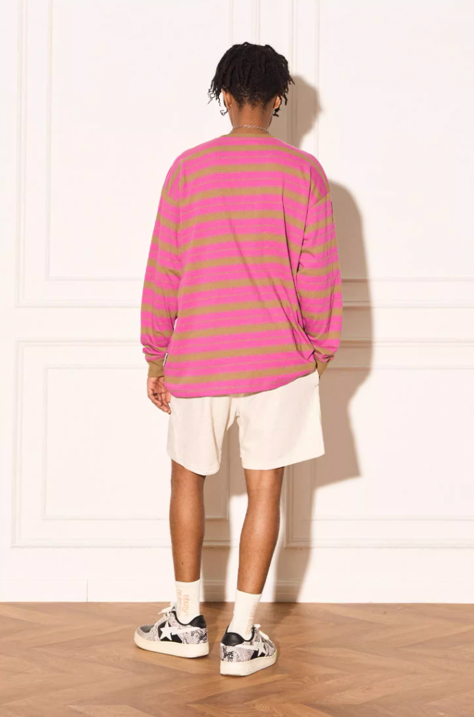 EMPTY REFERENCE Color Clash Striped Long Sleeved Tee