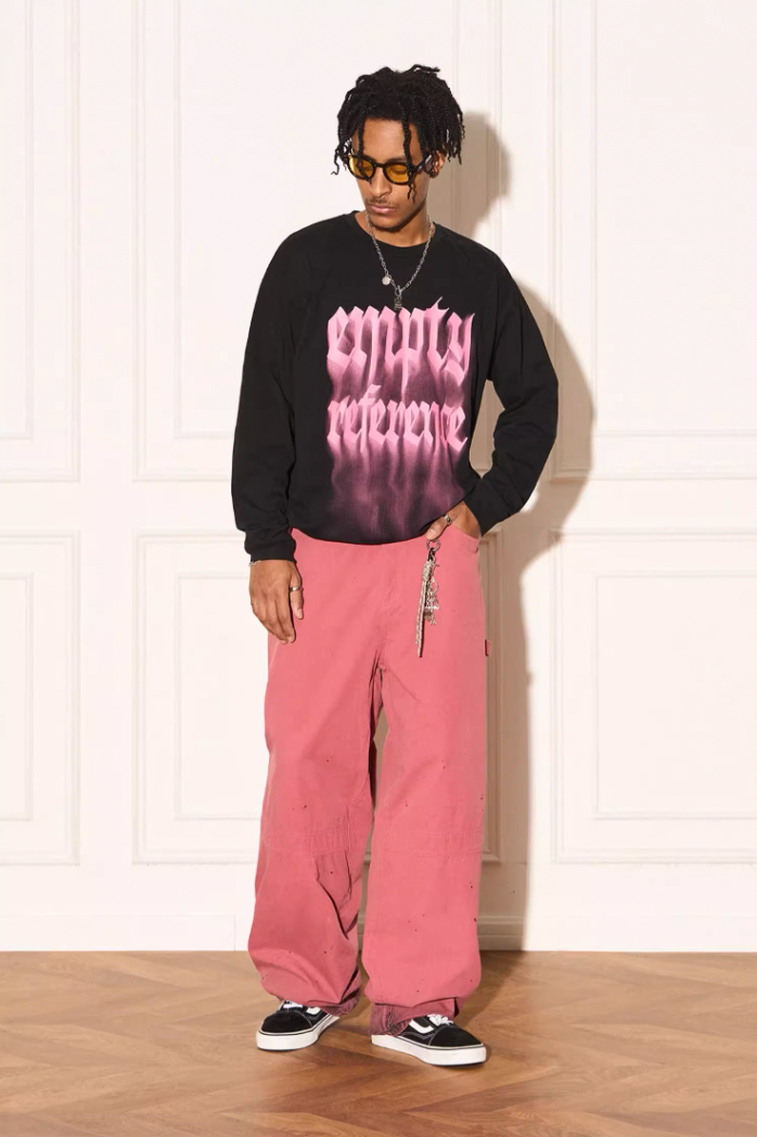 EMPTY REFERENCE Smoke Logo Printed Long Sleeve Tee