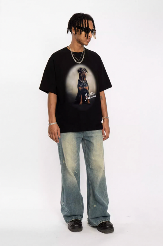 EMPTY REFERENCE Rottweiler Dog Print Tee