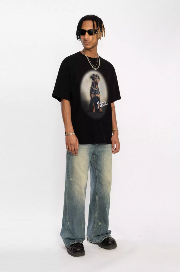 EMPTY REFERENCE Rottweiler Dog Print Tee