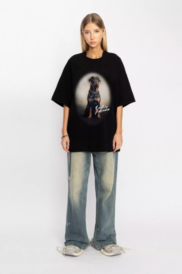 EMPTY REFERENCE Rottweiler Dog Print Tee