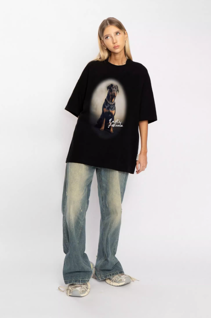 EMPTY REFERENCE Rottweiler Dog Print Tee