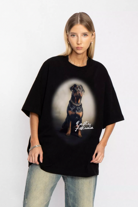 EMPTY REFERENCE Rottweiler Dog Print Tee