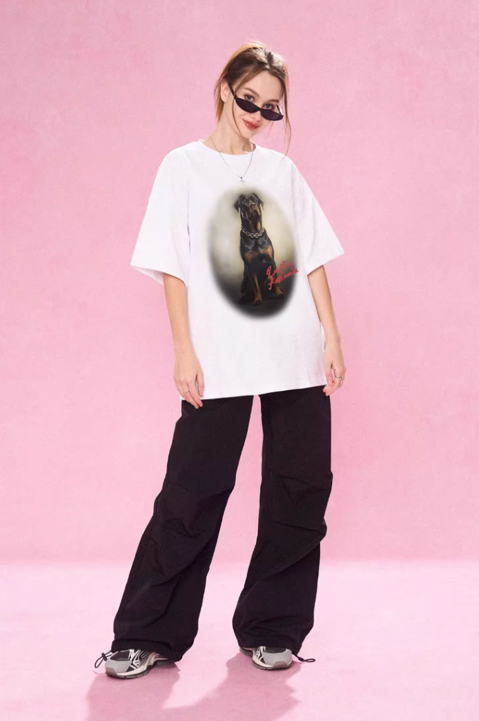 EMPTY REFERENCE Rottweiler Dog Print Tee