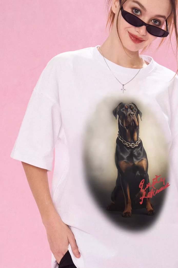 EMPTY REFERENCE Rottweiler Dog Print Tee