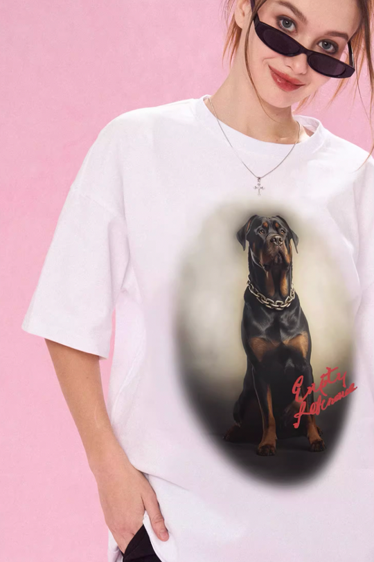 EMPTY REFERENCE Rottweiler Dog Print Tee