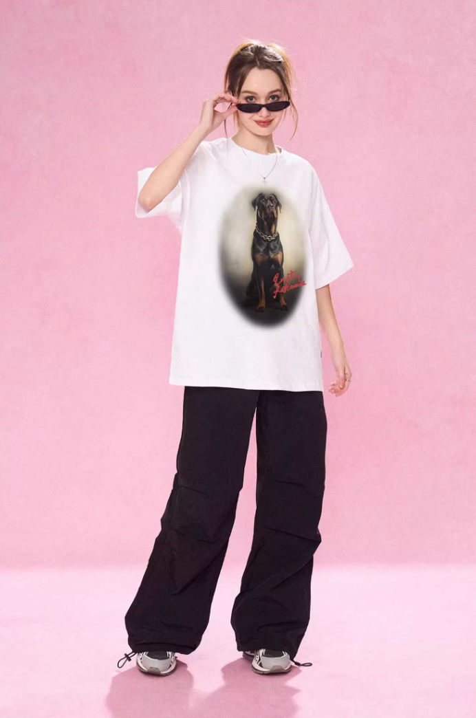 EMPTY REFERENCE Rottweiler Dog Print Tee