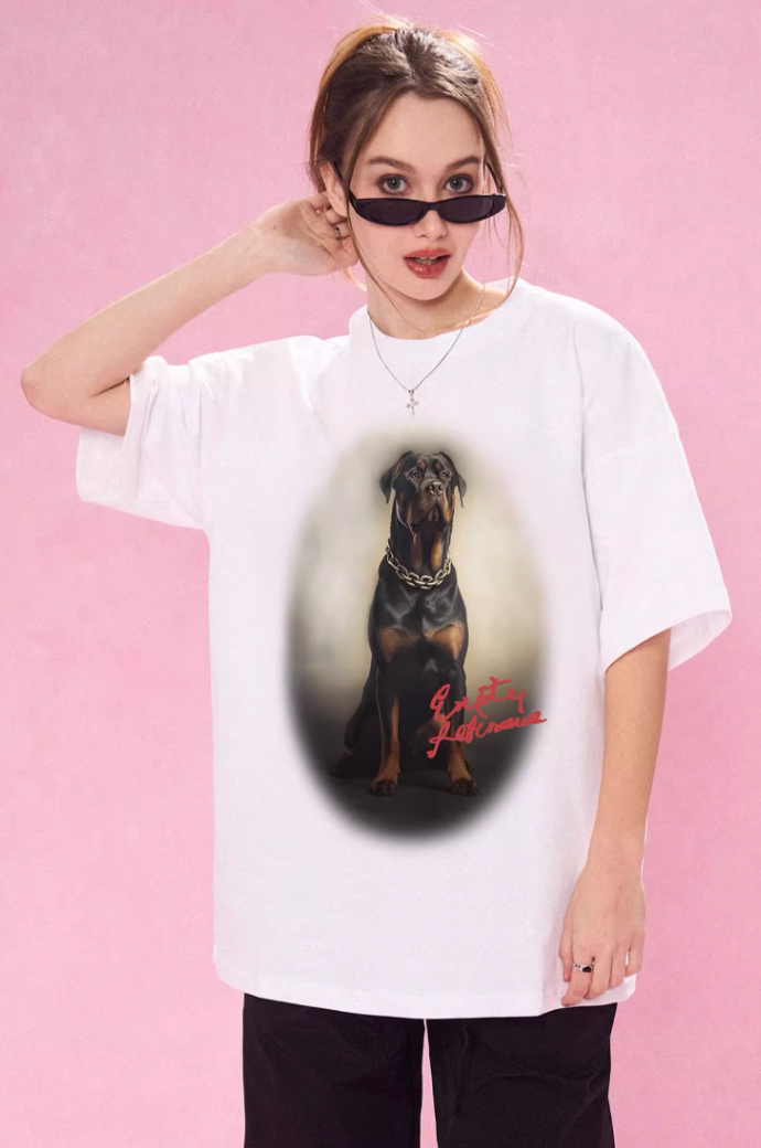 EMPTY REFERENCE Rottweiler Dog Print Tee