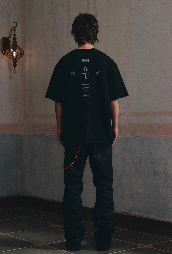 ANTIDOTE Easter Ceremony Printed Cross Letter Tee