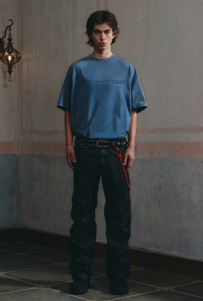 ANTIDOTE Slogan Washed Letter Print Tee