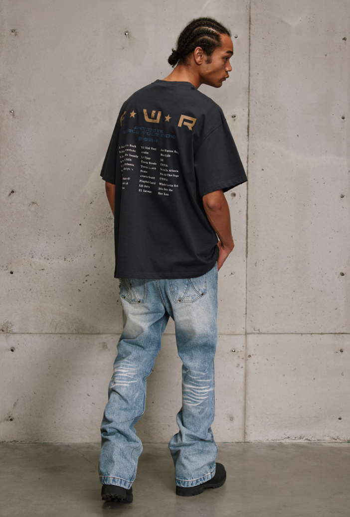 ANTIDOTE Radio Mottled Old Printed Tee